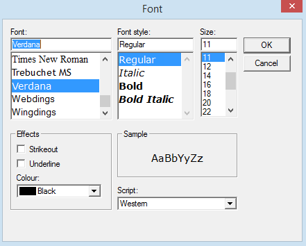 systemmanager - blanket - opsætning vælg ny default font