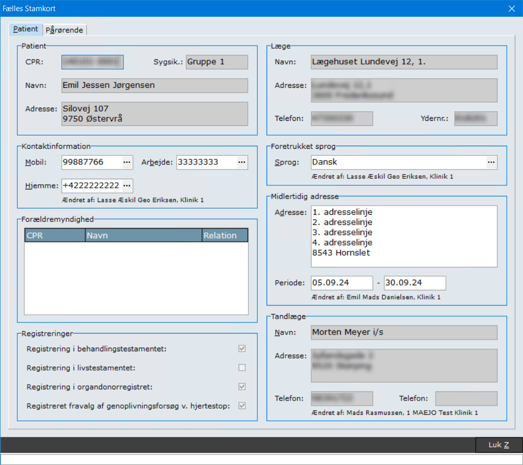 Fælles stamkort - patient