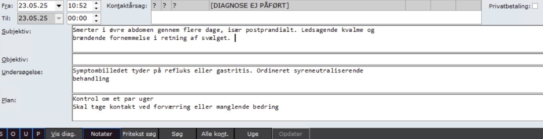 Tale til notat - journal