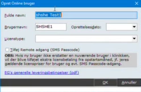 Opret Online bruger - 2.step