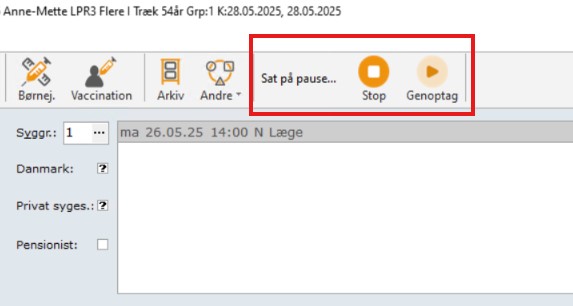 Tale til notat - genoptag