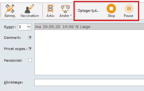 Tale til notat - optager lyd
