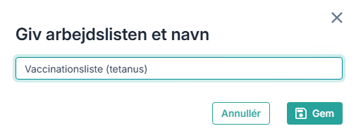 Giv arbejdslisten et navn
