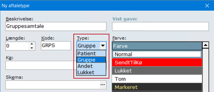 aftaletype gruppe