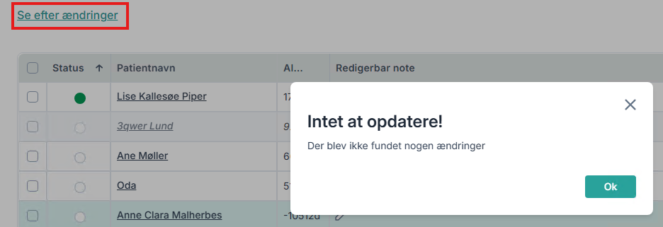 Søg efter ændringer
