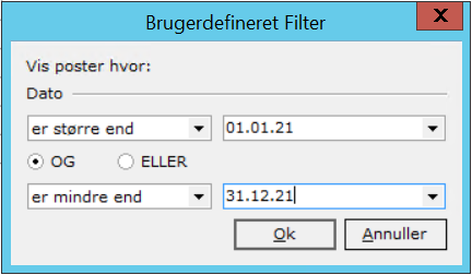 brugerdefineret filter - dato