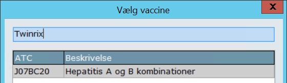 Vælg vaccine - søgning på præparat